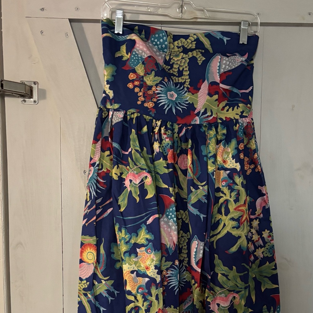 Coco Shop Wi Underwater Floral Strapless Maxi NWOT XS